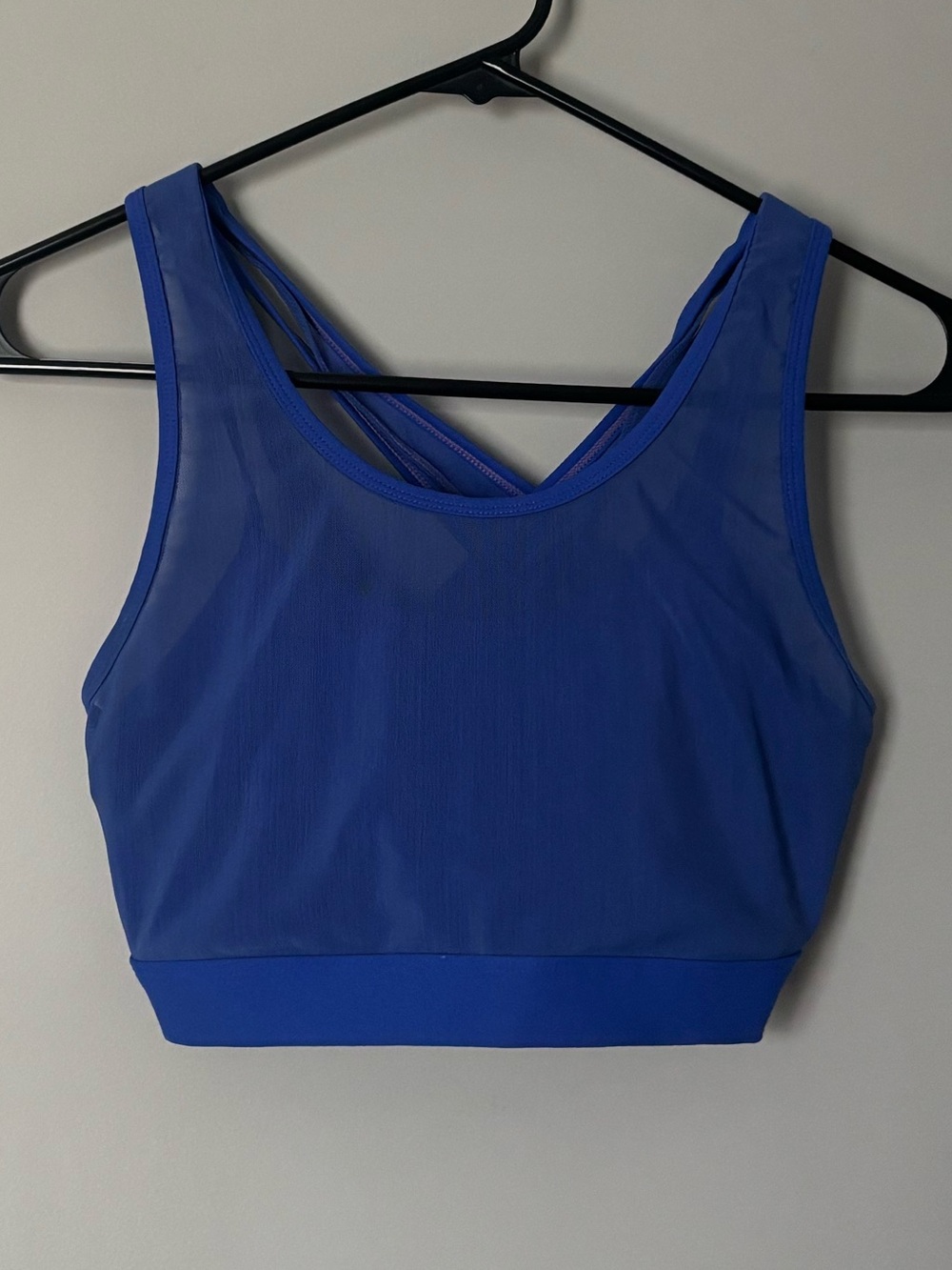 Fabletics Cobalt Blue Mesh Cross-Back Sports Bralette